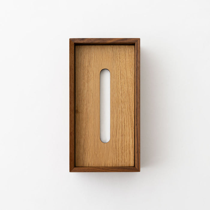 ティッシュボックス /ツートン（ホワイトオーク×ウォルナット）