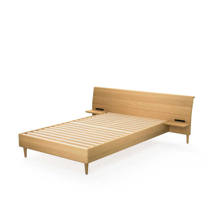 両テーブル付きベッド　ベッドフレームのみ /レギュラータイプ /セミダブル /スギ（圧縮板目材 節入り）