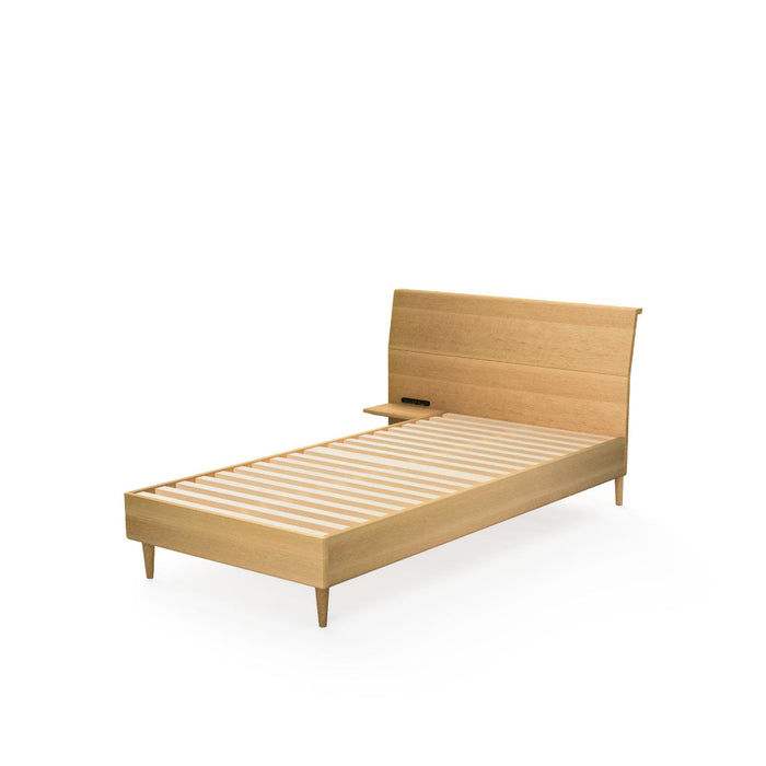 左テーブル付きベッド　ベッドフレームのみ /ハイバックタイプ /シングル /ホワイトオーク（節入り）