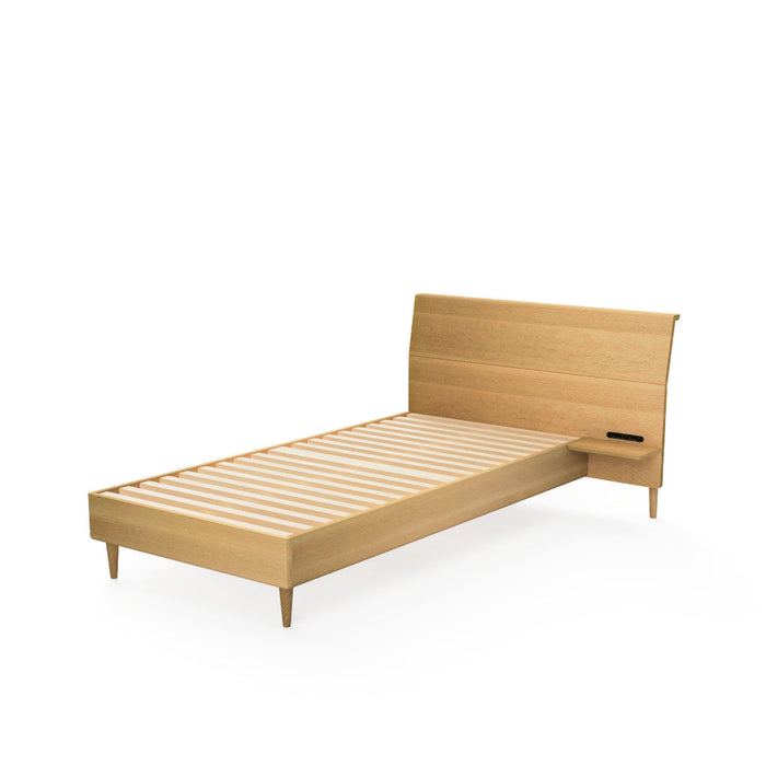 右テーブル付きベッド　ベッドフレームのみ /ハイバックタイプ /シングル /ホワイトオーク（節入り）