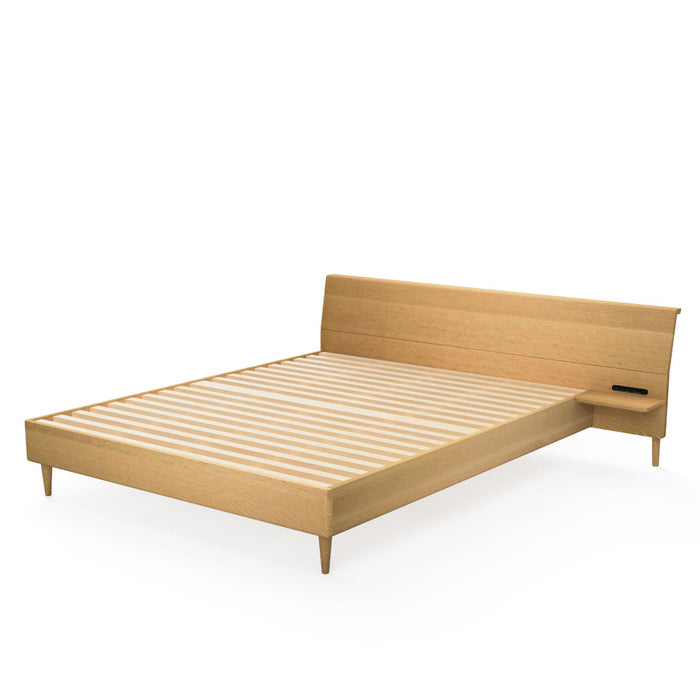 右テーブル付きベッド　ベッドフレームのみ /レギュラータイプ /クイーン /ウォルナット