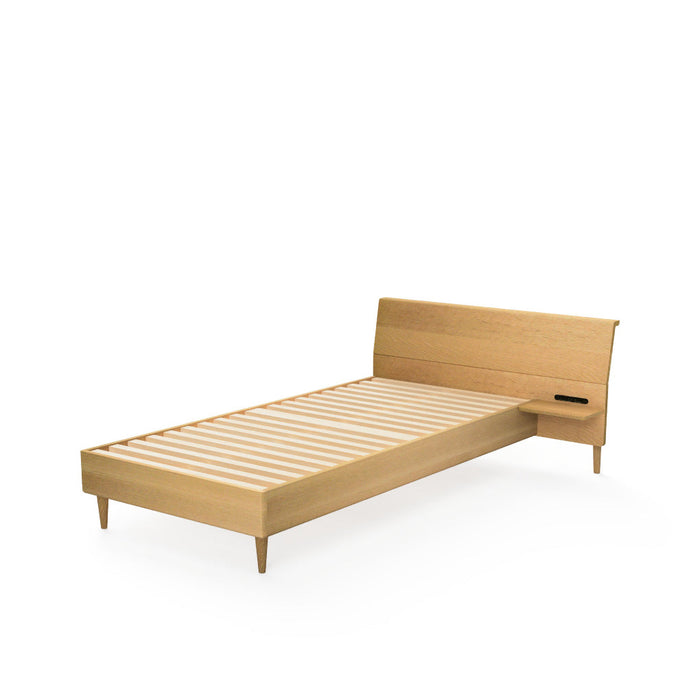 右テーブル付きベッド　ベッドフレームのみ /レギュラータイプ /シングル /ウォルナット