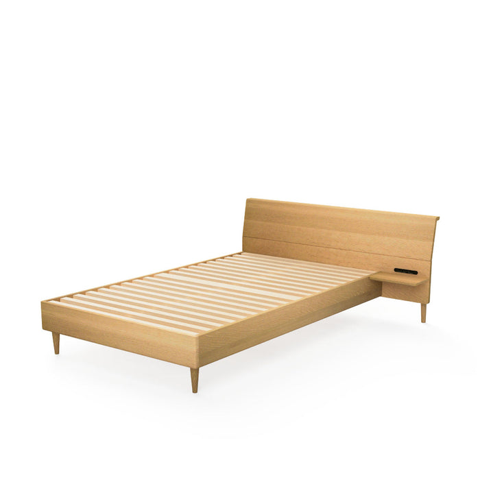 右テーブル付きベッド　ベッドフレームのみ /レギュラータイプ /セミダブル /スギ（圧縮板目材 節入り）