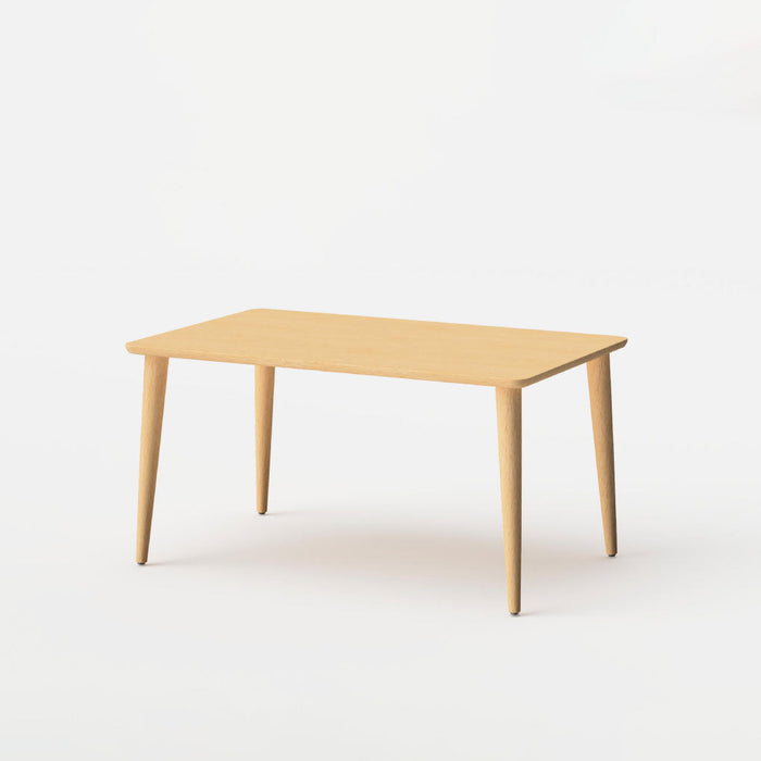 テーブル（角丸形天板×丸テーパー脚）/W135/角面型/ビーチ