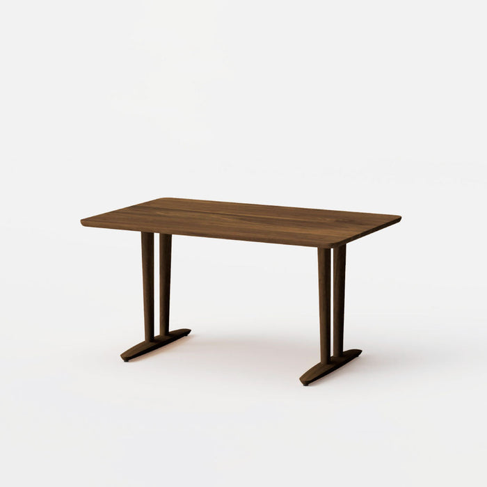 テーブル（角丸形天板×V脚）/W135/船底面型/ウォルナット