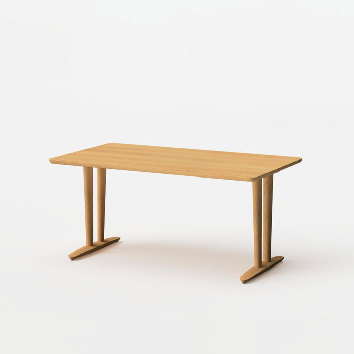 テーブル（角丸形天板×V脚）/W150/角面型/ホワイトオーク