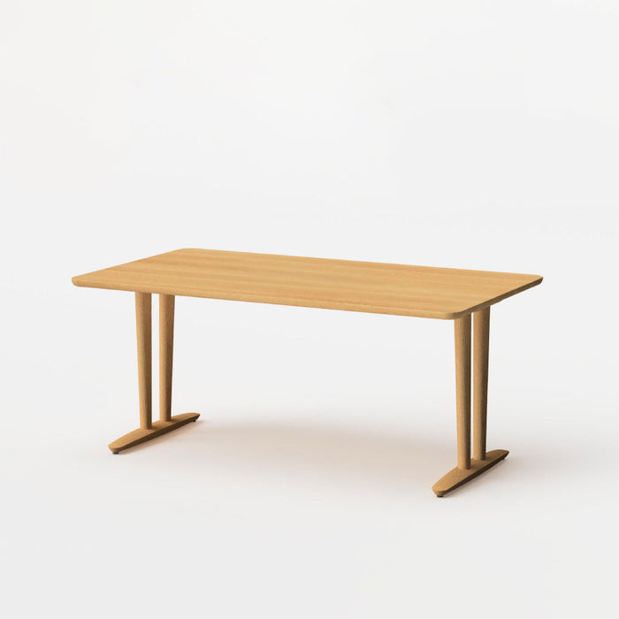 テーブル（角丸形天板×V脚）/W160/角面型/ホワイトオーク