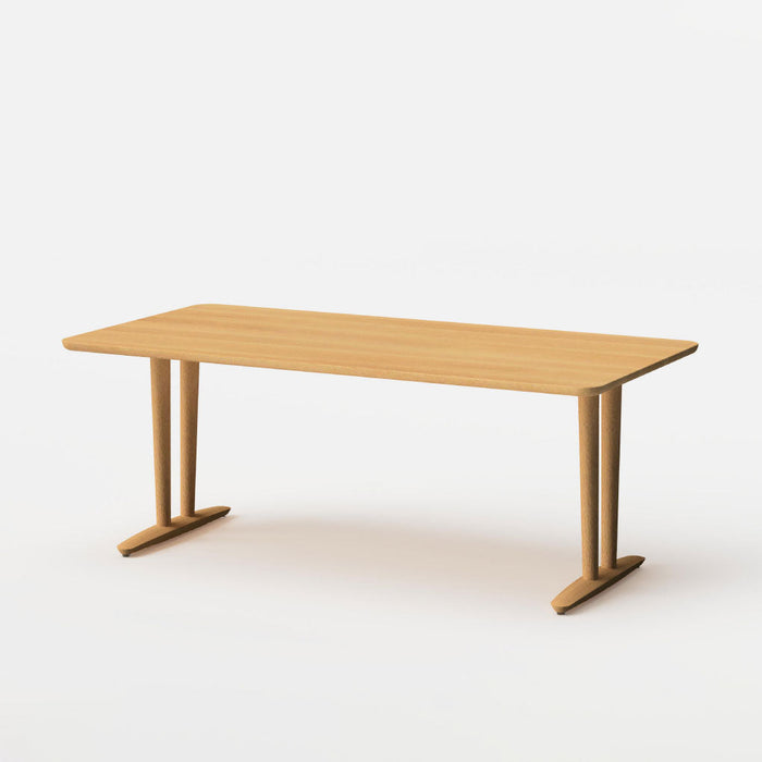 テーブル（角丸形天板×V脚）/W180/角面型/ホワイトオーク