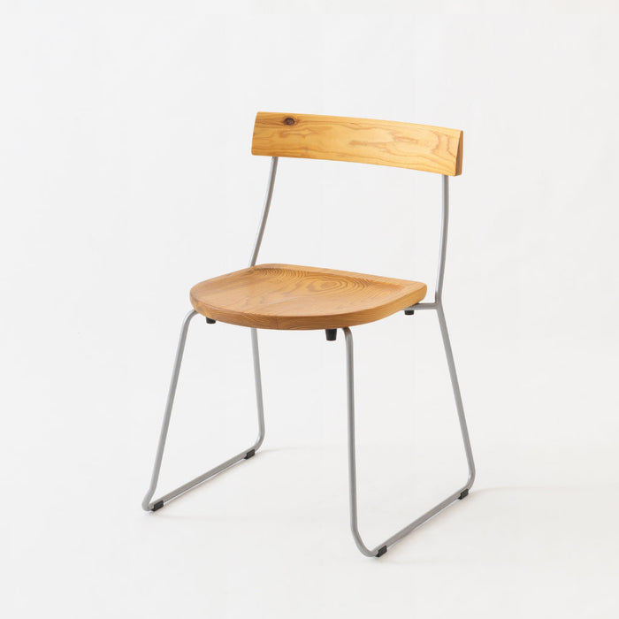 スタッキングチェア /スギ（圧縮板目材 節入り）