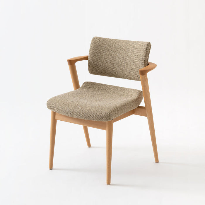 セミアームチェア（張り座）/ビーチ