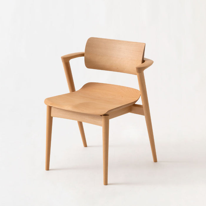 セミアームチェア（板座）/ハイタイプ/ビーチ