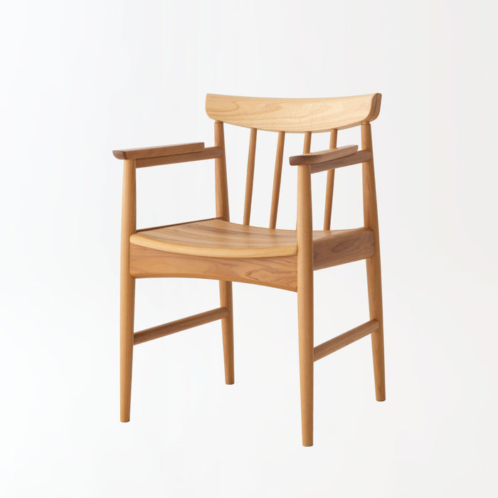 アームチェア（板座）/ヒノキ（圧縮板目材）