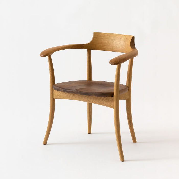 アームチェア（板座）/ツートン（ホワイトオーク×ウォルナット）