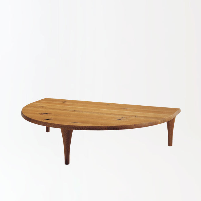 半円形リビングテーブル /W150 /ハイタイプ /ホワイトオーク（節入り）