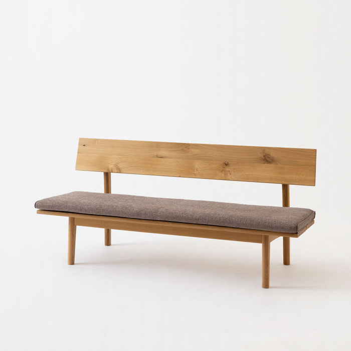 ベンチ /W165 /LDタイプ /座クッション仕様 /ホワイトオーク（節入り）
