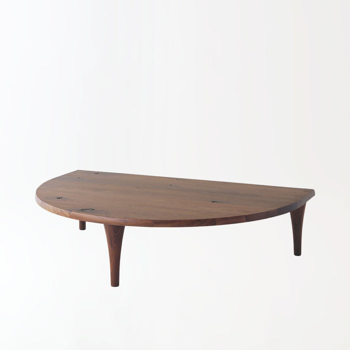 半円形リビングテーブル /W150 /ハイタイプ /ウォルナット（節入り）