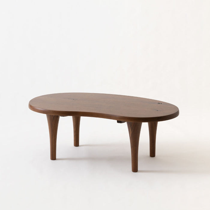 豆型リビングテーブル /W110 /ハイタイプ /ウォルナット（節入り）