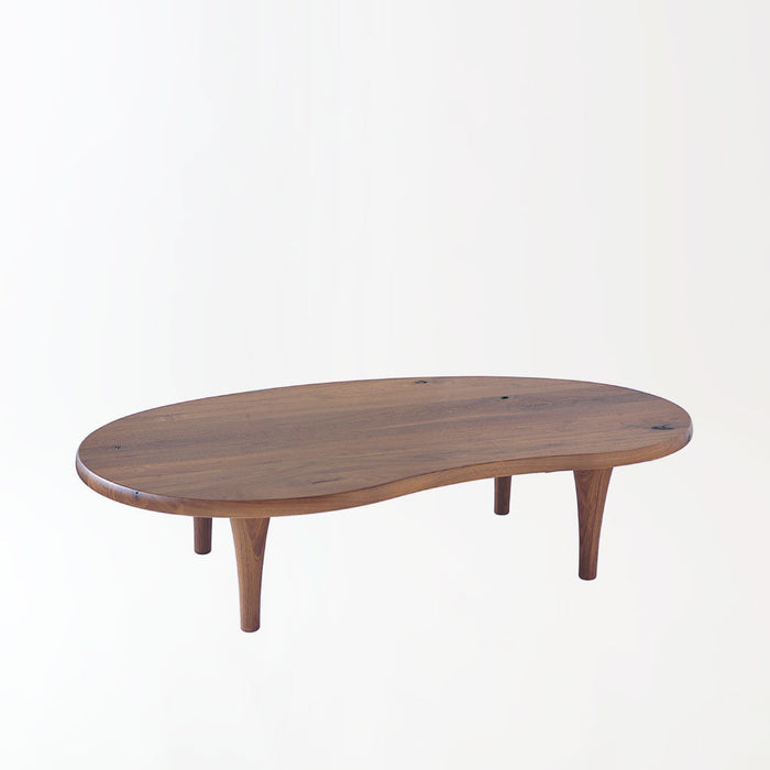 豆型リビングテーブル /W145 /ハイタイプ /ウォルナット（節入り）