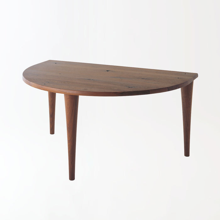 半円形テーブル /ウォルナット（節入り）
